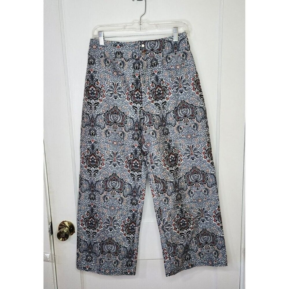 Urban Outfitters Julie Jacquard High Rise Victorian Cropped Pants Size 6